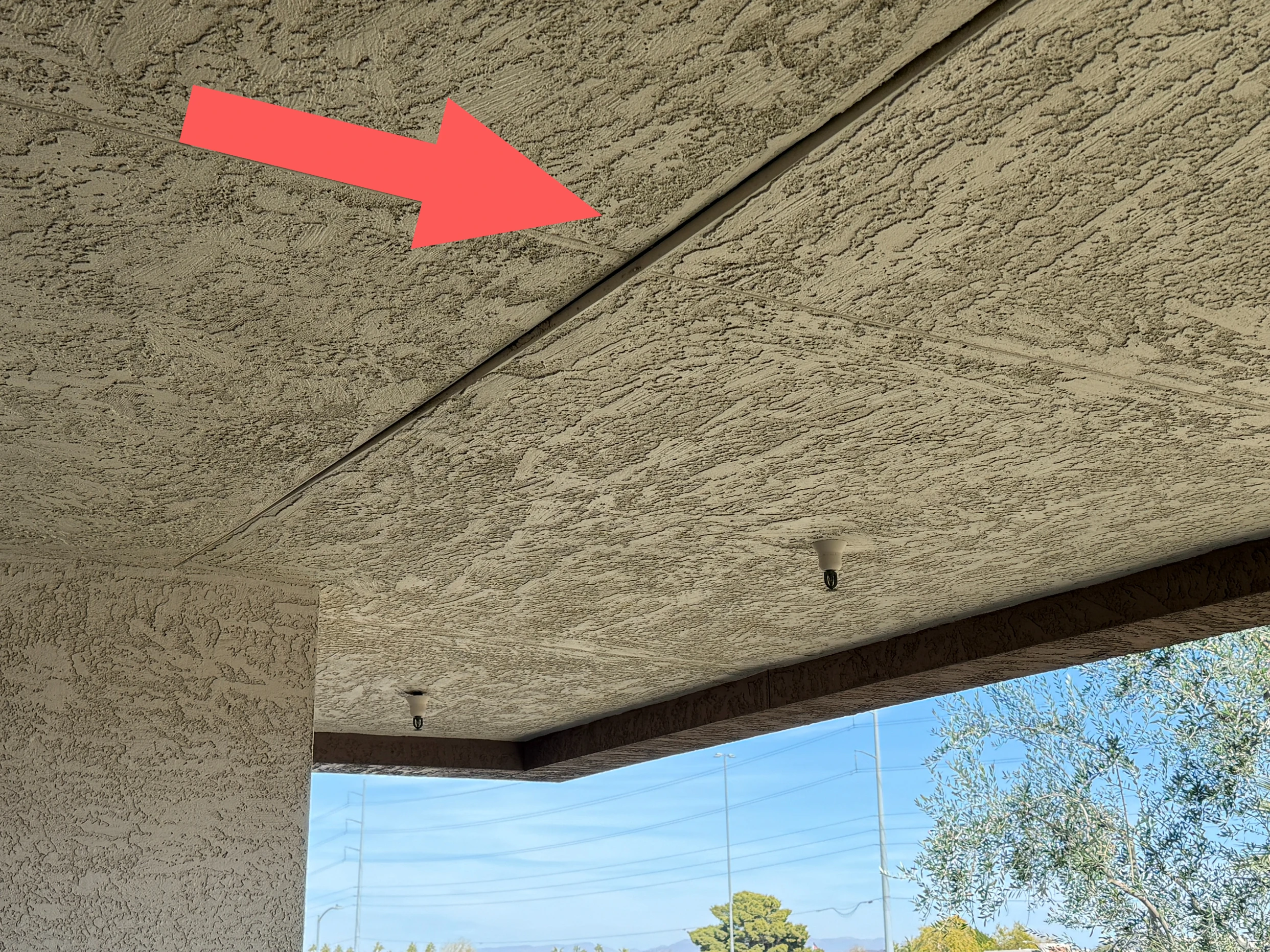 Is this stucco panel going to fall out and injure someone?